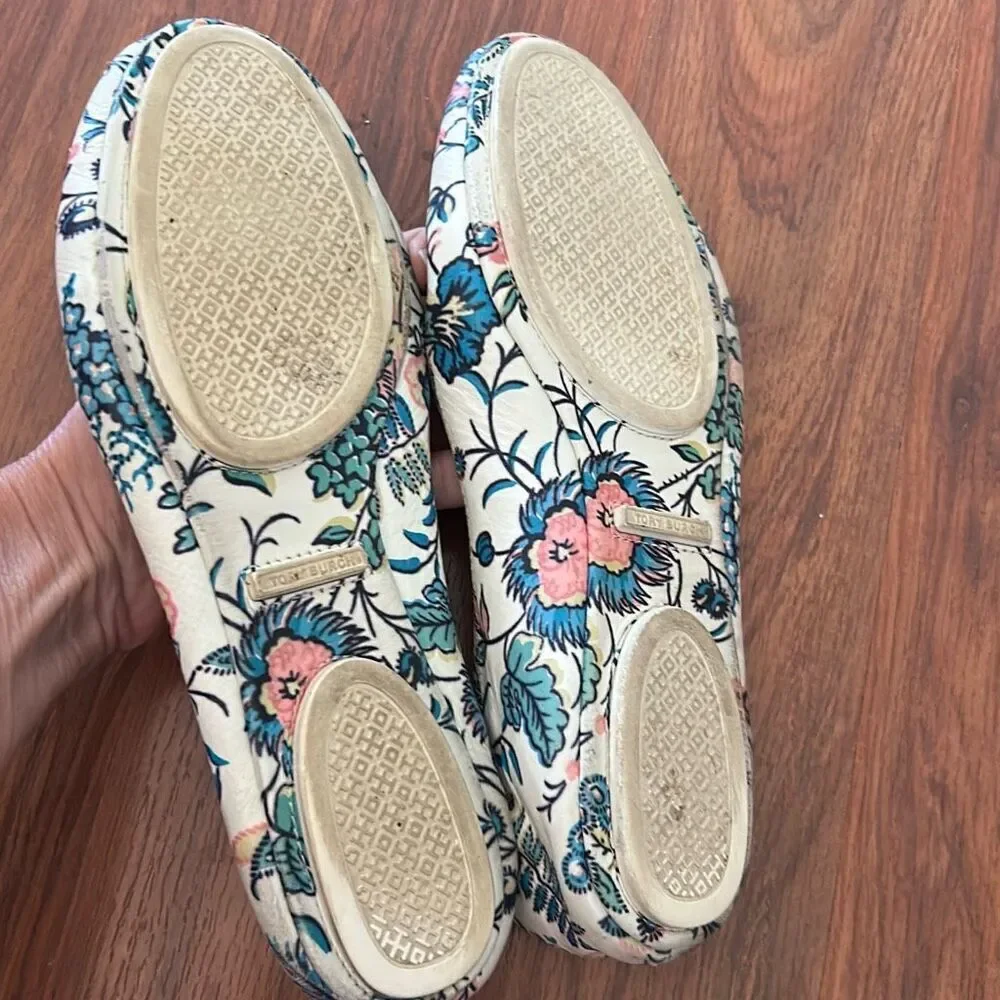 Tory Burch mini floral Ballet flats black 8 beige turquoise peach